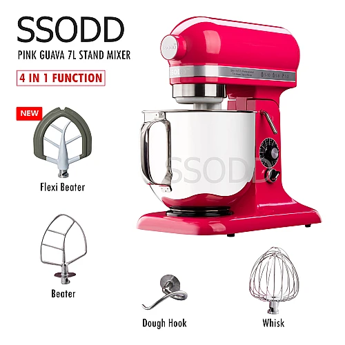SSODD 22. Pink Guava 7L Professional Tilt-Head Stand Mixer 