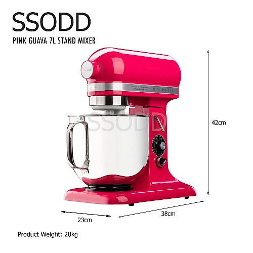 SSODD 22. Pink Guava 7L Professional Tilt-Head Stand Mixer 