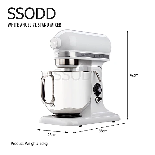 6. White Angel 7L Professional Tilt-Head Stand Mixer SSODD