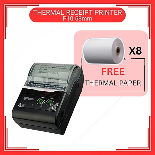 58mm Portable Thermal Receipt Printer SRS Bluetooth Receipt Printer Topup Payhere POS Barcode