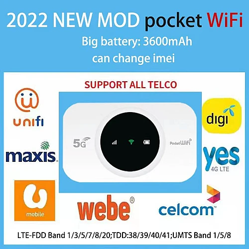 Portable Modem H1 Router 4G LTE Unlimited Hotspot Mobile WiFi MiFi SIAP MOD Pocket WiFi Support All Sim