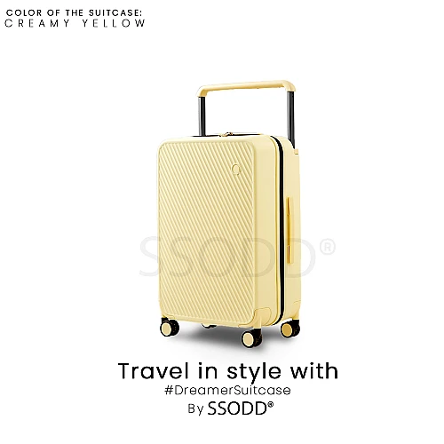 24 Inch Creamy Yellow 行李箱 Bagasi SSODD DREAMER SUITCASE LUGGAGE Polycarbonate Material