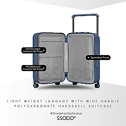 24 Inch Steel Blue 行李箱 Bagasi SSODD DREAMER SUITCASE LUGGAGE Polycarbonate Material