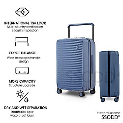 Combo Set 20 And 24 Inch Steel Blue 行李箱 Bagasi SSODD DREAMER SUITCASE LUGGAGE 