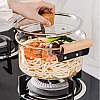 3.5L Kaca Pot Glass Pot with Lid Cover Borosilicate Glass with Wooden Handle Heat-resistant Cooking Pot pb