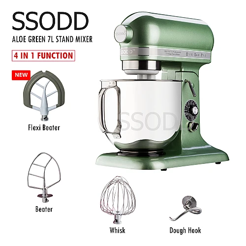 SSODD Aloe Green 7L Professional Tilt-Head Stand Mixer