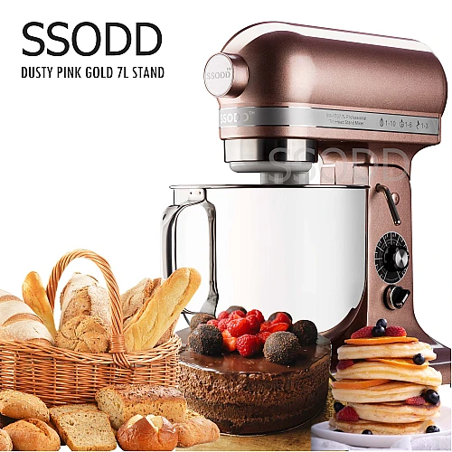 SSODD 4. Dusty Pink Gold 7L Professional Tilt-Head Stand Mixer 