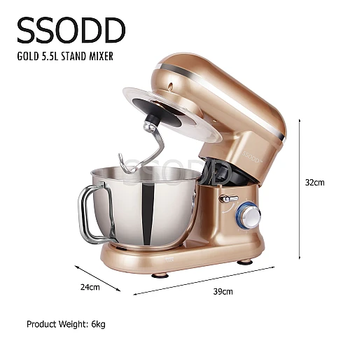 SSODD Gold 5.5L Stand Mixer 