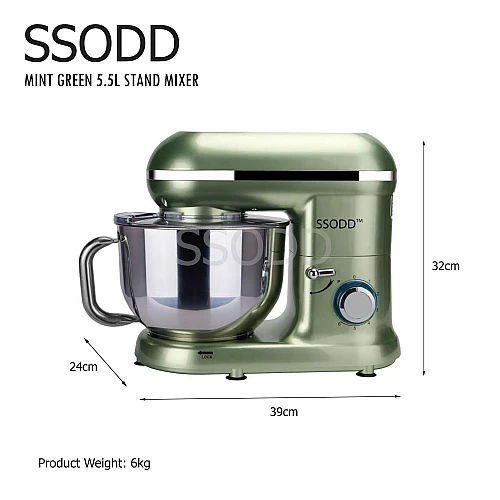 SSODD Mint Green 5.5L Stand Mixer 
