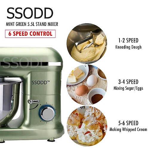 SSODD Mint Green 5.5L Stand Mixer 