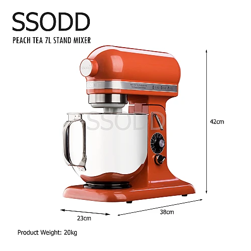 SSODD 14. Peach Tea 7L Professional Tilt-Head Stand Mixer 