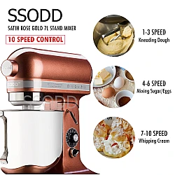 SSODD 8. Satin Rose Gold 7L Professional Tilt-Head Stand Mixer