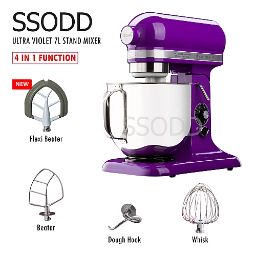 SSODD 10. Ultra Violet 7L Professional Tilt-Head Stand Mixer 