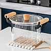3.5L Kaca Pot Glass Pot with Lid Cover Borosilicate Glass with Wooden Handle Heat-resistant Cooking Pot pb