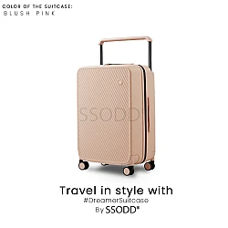 24 Inch Blush Pink Bagasi SSODD DREAMER SUITCASE LUGGAGE Polycarbonate Material