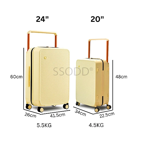 24 Inch Creamy Yellow 行李箱 Bagasi SSODD DREAMER SUITCASE LUGGAGE Polycarbonate Material