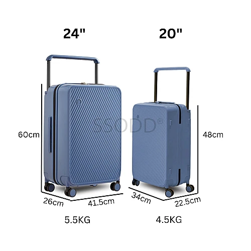 24 Inch Steel Blue 行李箱 Bagasi SSODD DREAMER SUITCASE LUGGAGE Polycarbonate Material