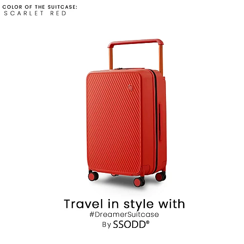 24 Inch Scarlet Red 行李箱 Bagasi SSODD DREAMER SUITCASE LUGGAGE Polycarbonate Material