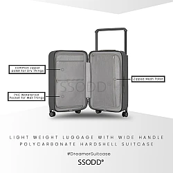 20 Inch Smokey Grey 行李箱 Bagasi SSODD DREAMER SUITCASE LUGGAGE Polycarbonate Material