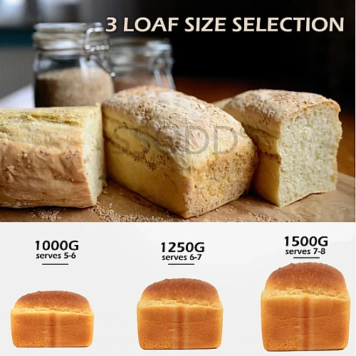 SSODD 1.58Kg 3.5lb Bread Maker Extra Large XL Capacity Loaf Sizes 1000g 1250g 1500g