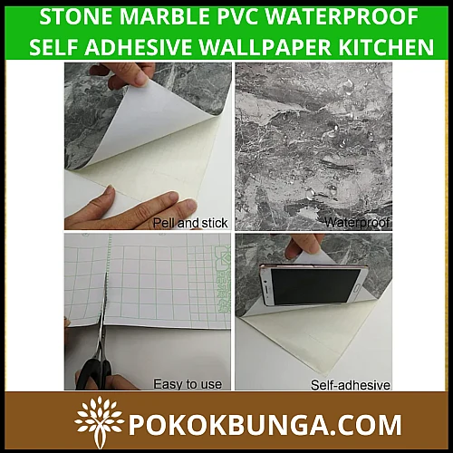 60cm x 5m Stone Marble PVC Waterproof Self Adhesive Wallpaper FW-07 Kitchen Wardrobe Renovation Wall Sticker