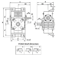 FCWX120 120mm Worm Gear Speed Reducer FCW Series Fujikawa