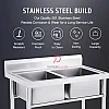 L110xW60xH80cm Commercial Stainless Steel Double Deep Bowl Sink Set With Stand