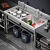 L110xW60xH80cm Commercial Stainless Steel Double Deep Bowl Sink Set With Stand