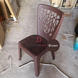 Brown Color 6 Pcs 3V EZ High Quality Stackable Dining Plastic Chair Rest Chair Heavy Duty