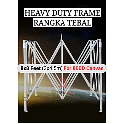 Black 8x8 Feet Full Set 800D Canvas Heavy Duty Folding Canopy Tent Kanopi Bazar Payung Pasar Malam Khemah
