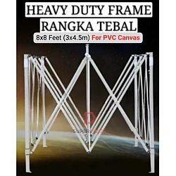 Green 8x8 Feet Full Set PVC Canvas Heavy Duty Folding Canopy Tent Kanopi Bazar Payung Pasar Malam Khemah