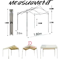 Beige White 1.8x2 Meter Folding Tent Canopy Khemah Lipat Bazaar Canopi Umbrella
