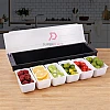 6 Compartments Pints PP Plastic Condiment Holder Seasoning Dispenser