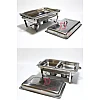 Triple Tray Stainless Steel Chafing Dish Food Warmer Serving Tray Buffet Set