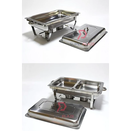 Triple Tray Stainless Steel Chafing Dish Food Warmer Serving Tray Buffet Set
