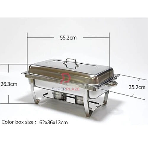 Triple Tray Stainless Steel Chafing Dish Food Warmer Serving Tray Buffet Set