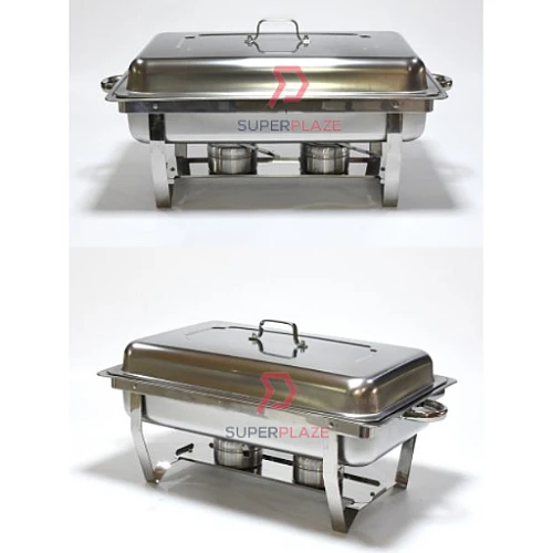 Double Tray Stainless Steel Chafing Dish Food Warmer Serving Tray Buffet Set