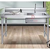 Right Bowl L110xW60xH80cm Stainless Steel Single Bowl Sink With Drainboard