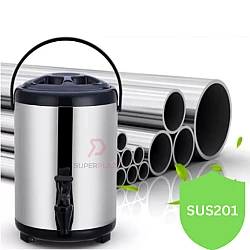 8 Liters 201 Stainless Steel Insulated Bucket Hot Cold Drink Jar Milk Tea Beverage Storage Dispenser
