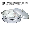 52cm Full Set Melamine Stainless Steel Serving Chafing Dish Melamine Insert Party Dome Set