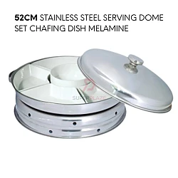 52cm Full Set Melamine Stainless Steel Serving Chafing Dish Melamine Insert Party Dome Set