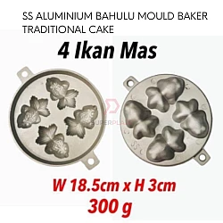 4 Ikan Mas SS Aluminium Bahulu Mould Baker Traditional Cake Mold