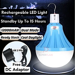 100W Transparent Cover Rechargeable LED Light Bulb Portable Emergency Light Cool Daylight LED