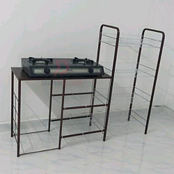 3V Mekko Metal Gas Stove With Dish Rack Combo Powder Coating Steel Rack