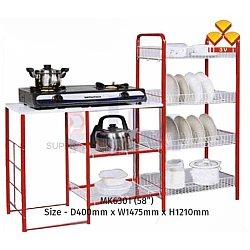 3V Mekko Metal Gas Stove With Dish Rack Combo Powder Coating Steel Rack