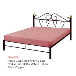 DB9021F Copper 3V Heavy Duty Queen Size Foldable Bed Frame Powder Coating Metal Steel
