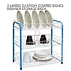 3 Layers 3V Epoxy Coated Dishes Drainer Kitchen Storage Pantry Rack