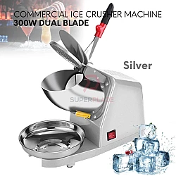 Silver Color 300W Electric Automatic Double Blade Ice Crusher Shaving Machine