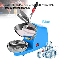 Blue Color 300W Electric Automatic Double Blade Ice Crusher Shaving Machine