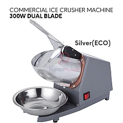 Silver ECO Color 300W Electric Automatic Double Blade Ice Crusher Shaving Machine